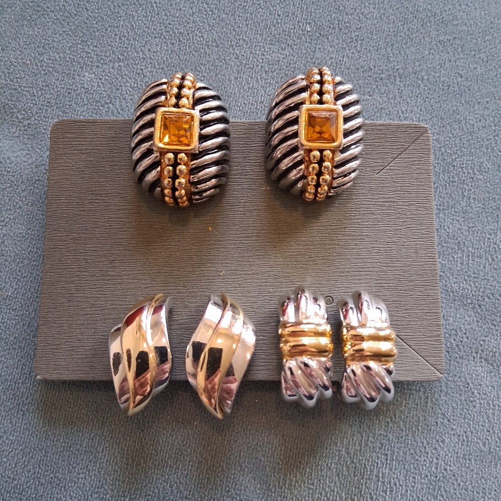 Vtg Clip Earring Set #3